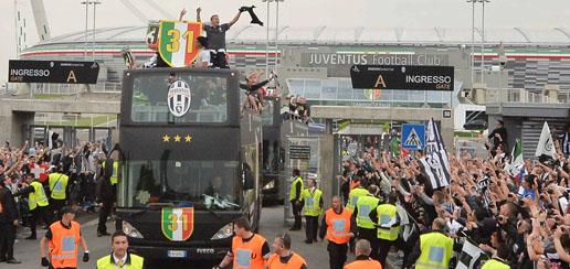 La Juve de celebración en el CityClass Open Top