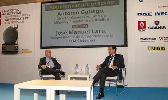 Antonio Gallego, director general Adjunto de Migasa y Presidente de Asoliva y  Jose Manuel Lara vicepresidente de Alimenticios de CETM Cisternas