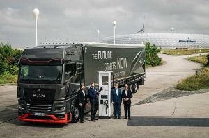 Camión eléctrico de MAN en estadio FC Bayern