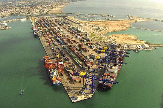 Imagen aérea del puerto de Valencia