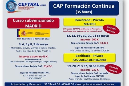 Cursos CAP de CEFTRAL