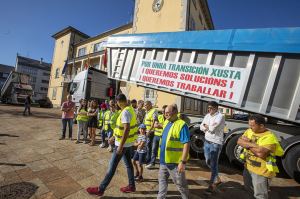 Transportistas afectados por el cierre de la térmica de As Pontes (La Coruña)