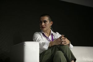 Oti Cabadas, conductora de camión