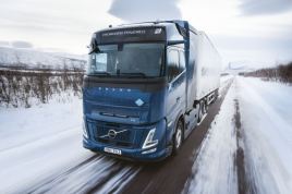 El futuro camión de hidrógeno de Volvo Trucks: potente y eficiente en consumo de combustible.