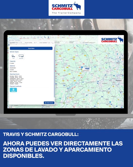 Schmitz Cargobull integra lavado y estacionamiento en TrailerConnect®
