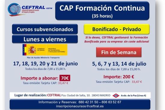 Cursos CAP de CEFTRAL