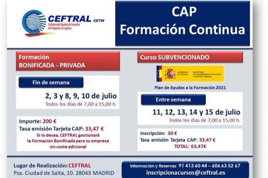 Cursos CAP de CEFTRAL