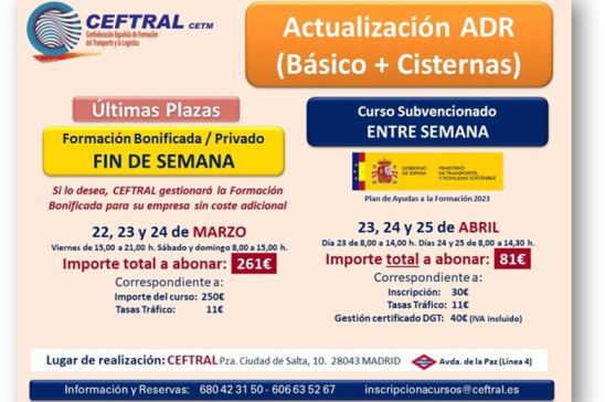 Cursos actualización ADR de CEFTRAL