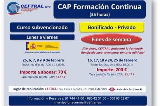 Cursos CAP de CEFTRAL