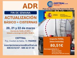 Curso de Actualización ADR Básico + Cisternas en Madrid – Marzo 2025