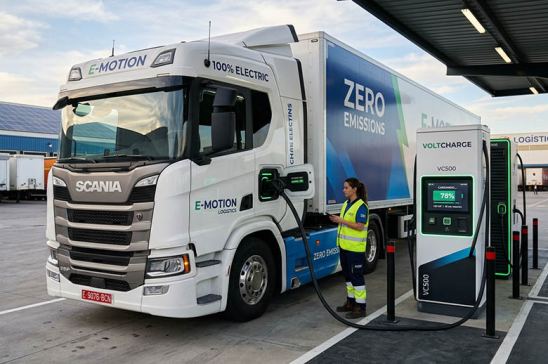 Recarga de camión eléctrico