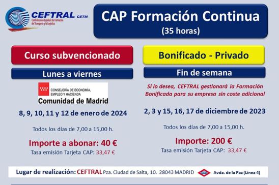 Cursos CAP de CEFTRAL