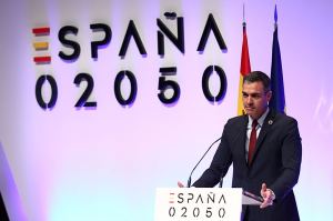 Pedro Sánchez en la presentación de la Agenda 2050