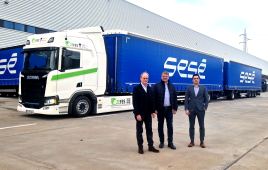 Sesé, Scania y ZEFES inician la primera prueba de  duotráiler eléctrico en España