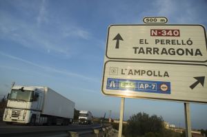 Carretera N-340 a su paso por Cataluña