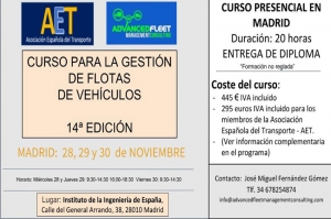 14º Curso para la gestión de flotas de vehículos 