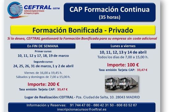 Cursos CAP de CEFTRAL