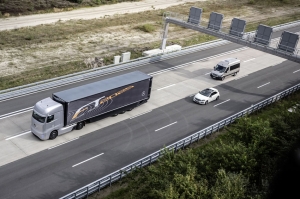 Autopista francesa con camiones