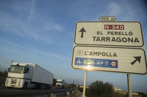 Carretera N-340 a su paso por Tarragona