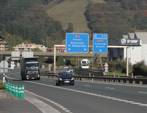 Carretera N-I a su paso por Guipúzcoa