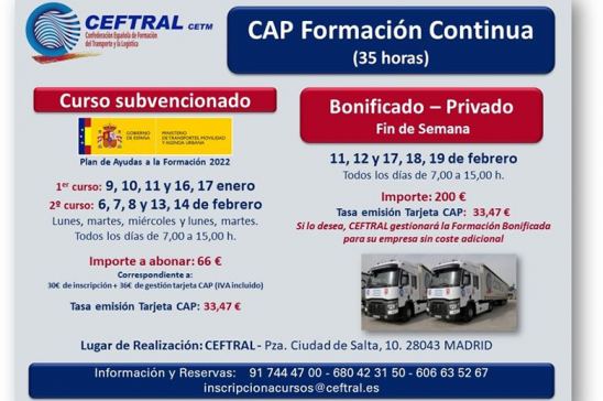 Cursos CAP de CEFTRAL