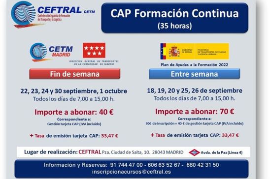 Cursos CAP de CEFTRAL