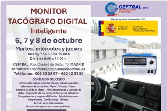 CEFTRAL-CETM organiza curso sobre el tacógrafo inteligente en Madrid