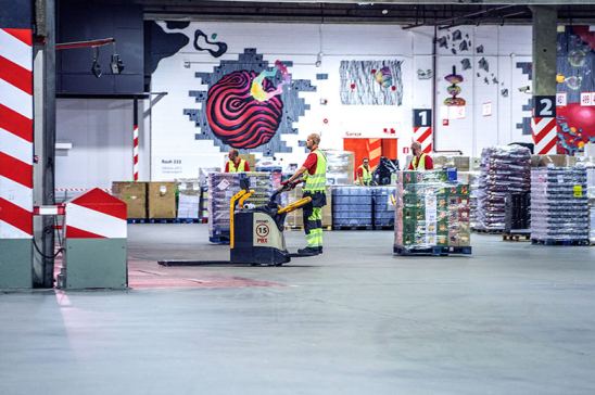 Plataforma logística en plena actividad