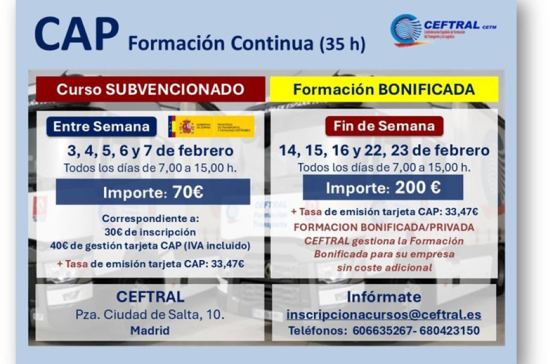 Cursos CAP de CEFTRAL