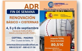 CEFTRAL organiza un curso ADR de renovación de Básico + Cisternas en Madrid